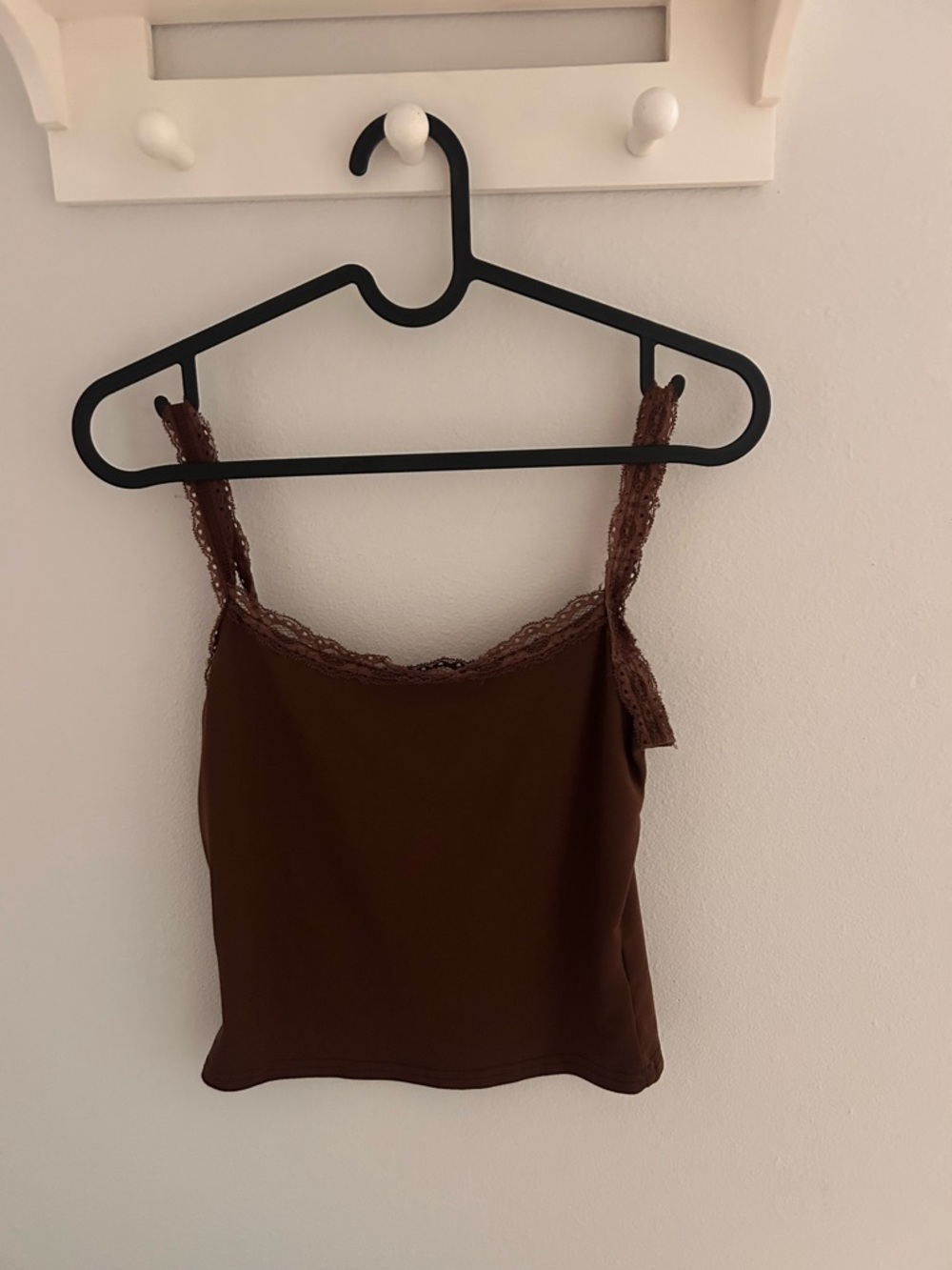 SHEIN Brown Lace-Trim Camisole
